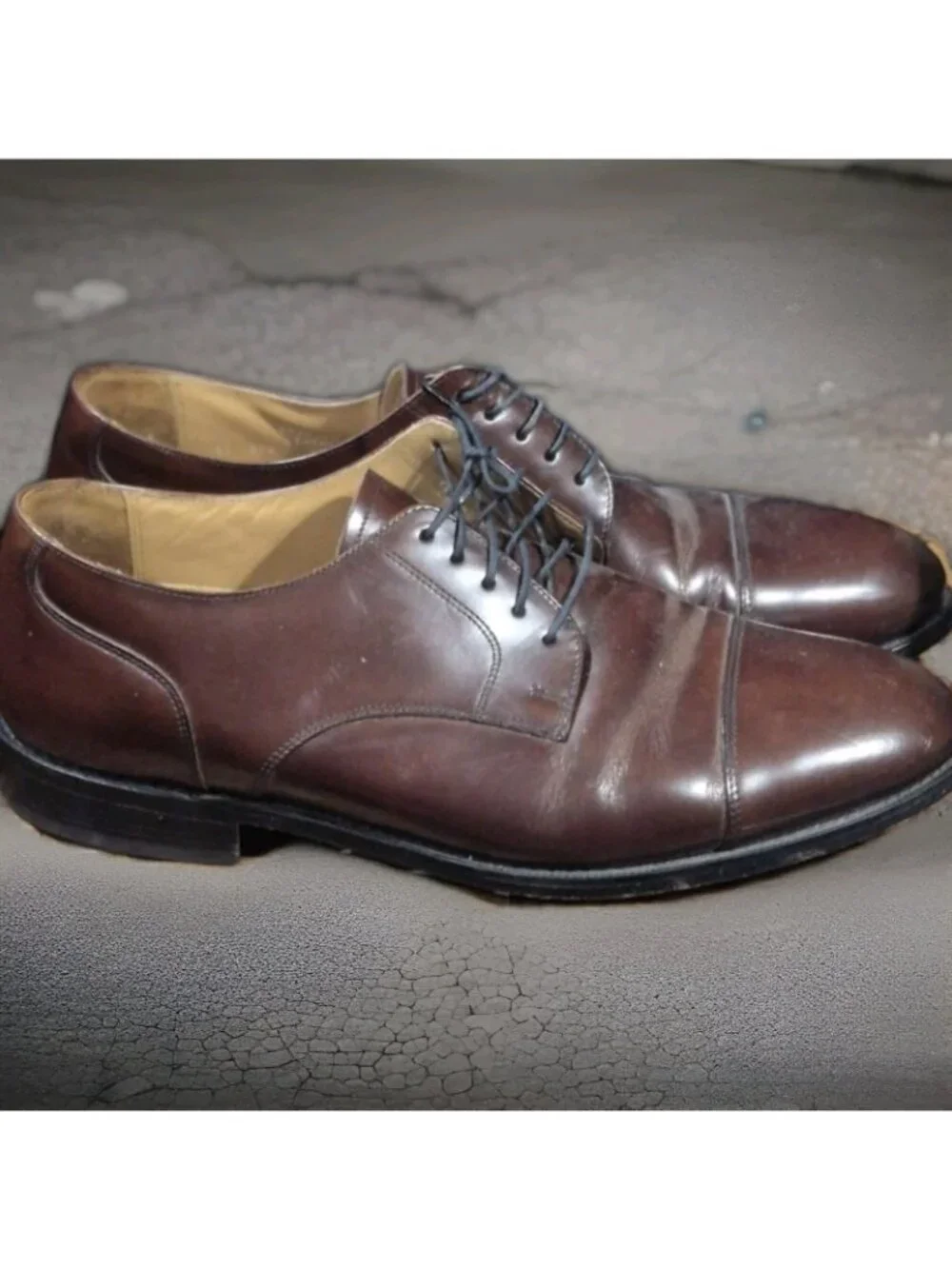 Stafford Executive Men's Brown Leather Cap Toe Lace-up Shoes US Size 11 Brown